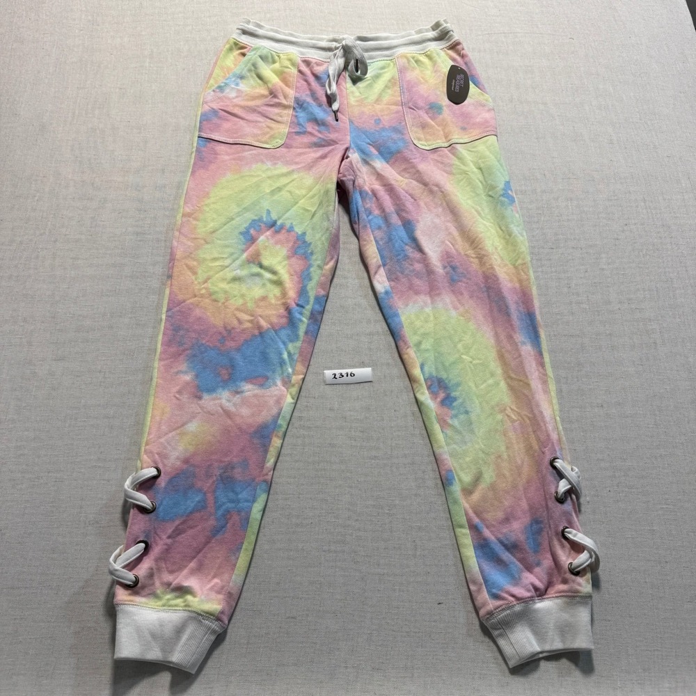 Secret Treasures Tie Dye Joggers Children Small S 4-6 Multi Color Lace Up Ankle